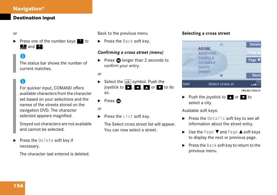 156 navigation | Mercedes-Benz CLK-Class 2008 COMAND Manual User Manual | Page 156 / 232