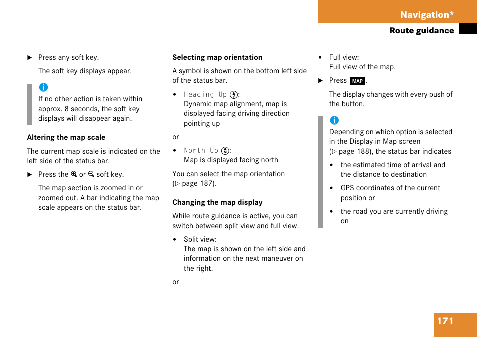 171 navigation | Mercedes-Benz CLK-Class 2008 COMAND Manual User Manual | Page 171 / 232