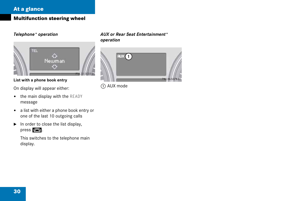 30 at a glance | Mercedes-Benz CLK-Class 2008 COMAND Manual User Manual | Page 30 / 232