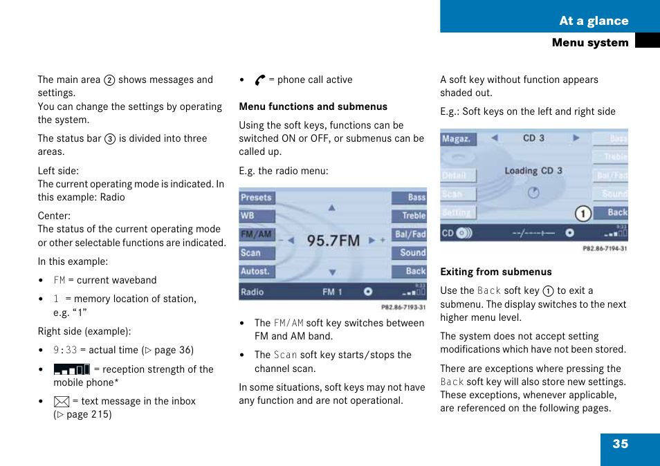 35 at a glance | Mercedes-Benz CLK-Class 2008 COMAND Manual User Manual | Page 35 / 232