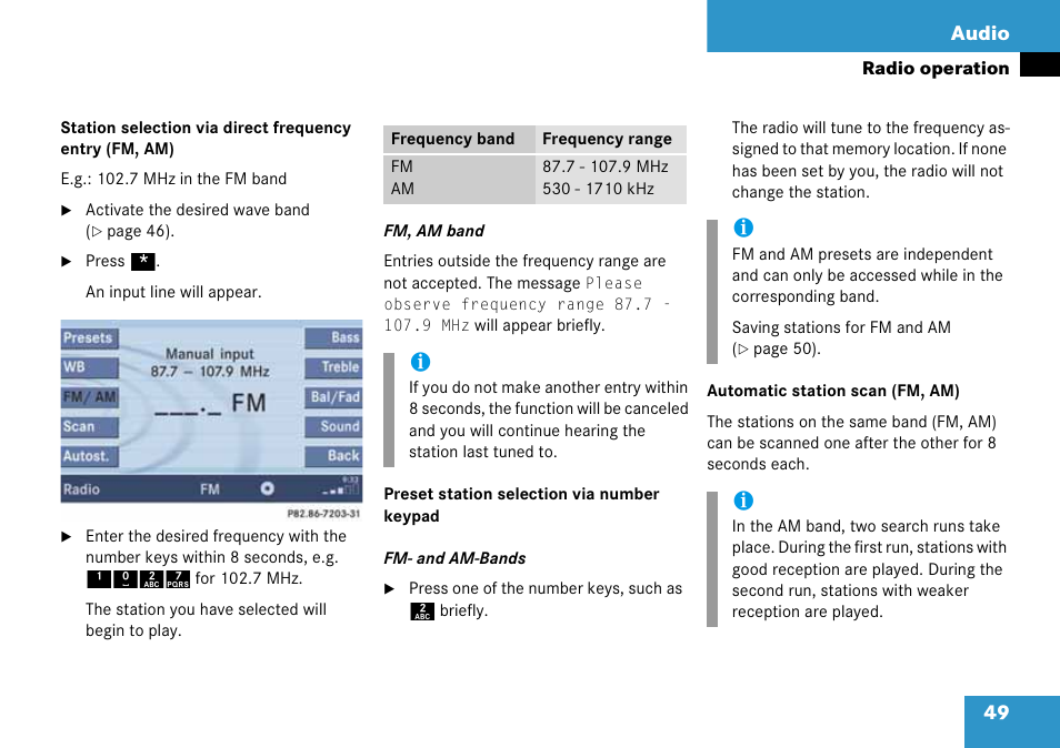49 audio | Mercedes-Benz CLK-Class 2008 COMAND Manual User Manual | Page 49 / 232
