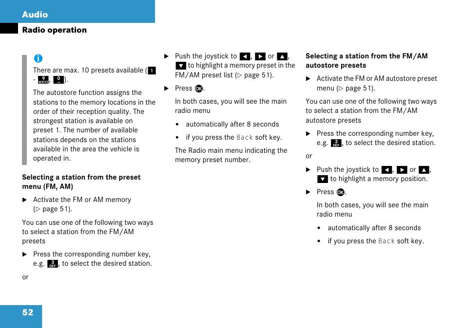 52 audio | Mercedes-Benz CLK-Class 2008 COMAND Manual User Manual | Page 52 / 232