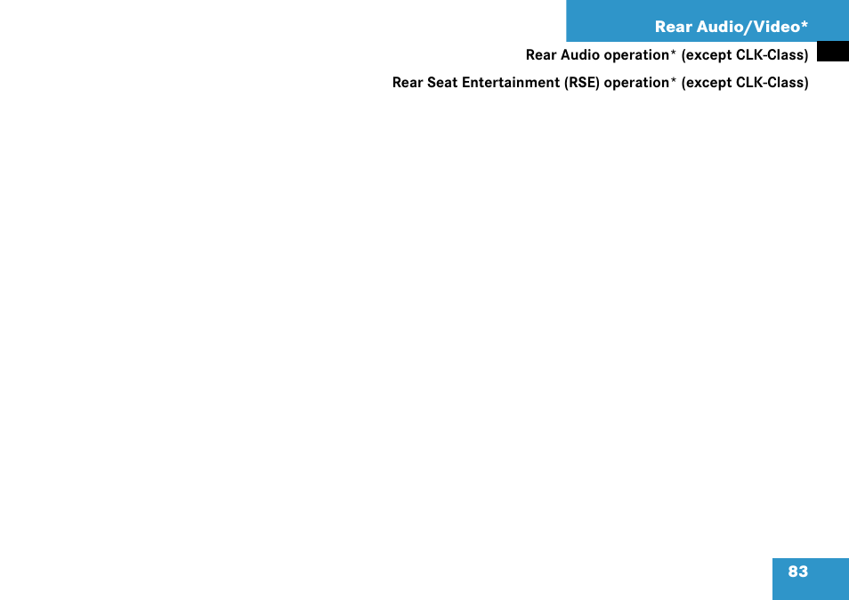 Rear audio/video | Mercedes-Benz CLK-Class 2008 COMAND Manual User Manual | Page 83 / 232