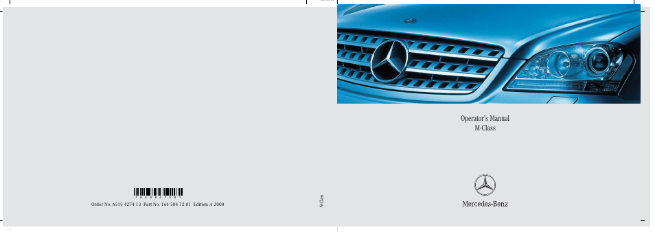 Mercedes-Benz M-Class 2008 Owners Manual User Manual | 561 pages