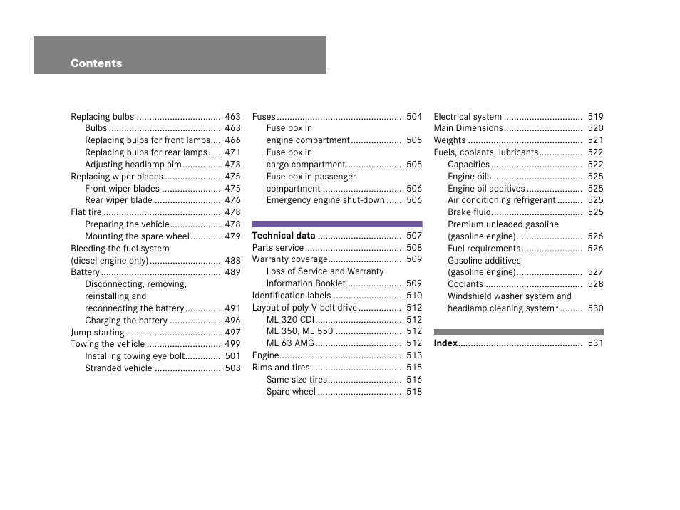 Mercedes-Benz M-Class 2008 Owners Manual User Manual | Page 9 / 561