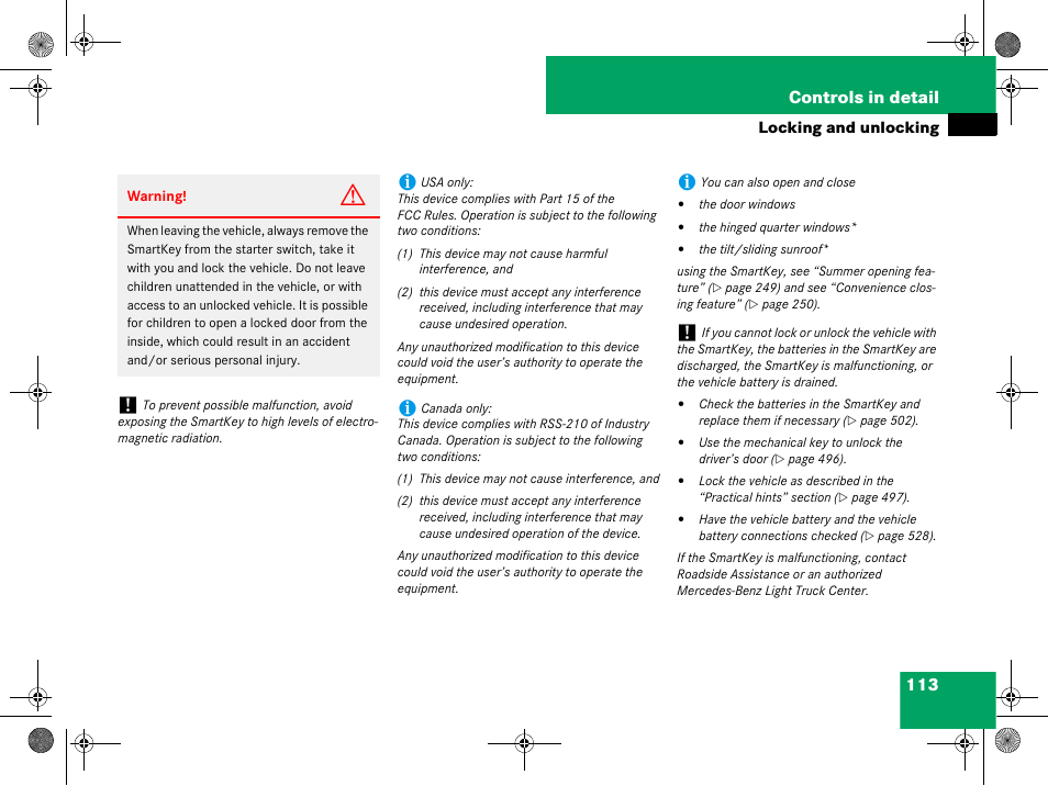 113 controls in detail | Mercedes-Benz GL-Class 2008 Owners Manual User Manual | Page 114 / 601