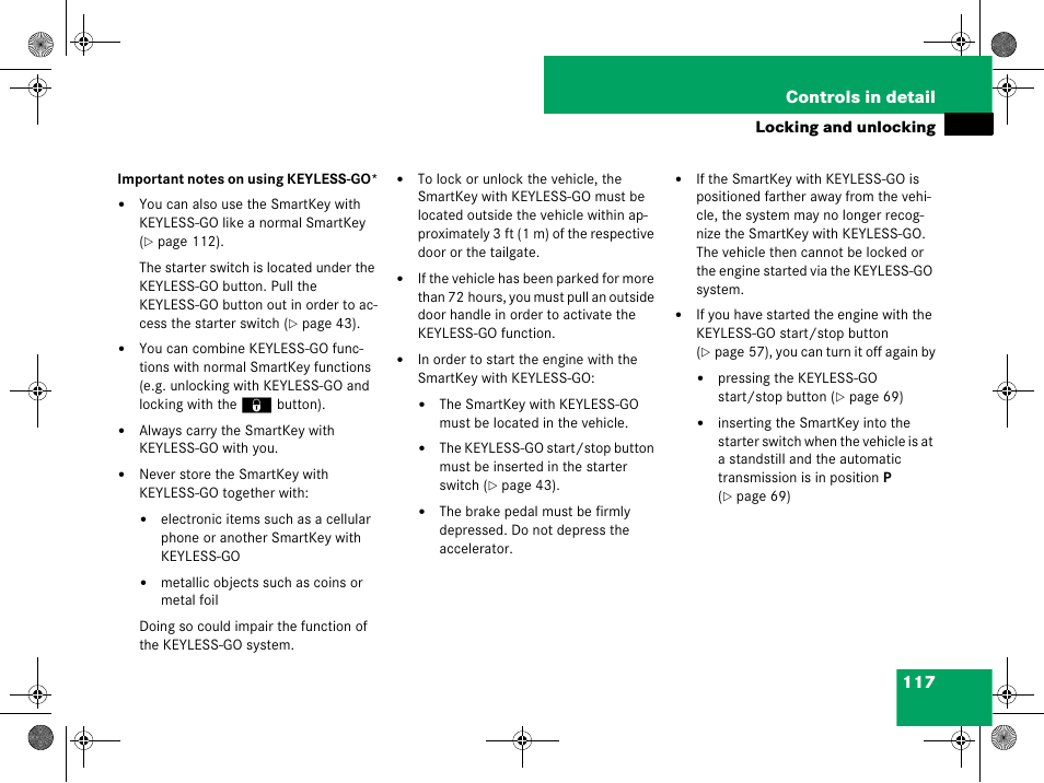 117 controls in detail | Mercedes-Benz GL-Class 2008 Owners Manual User Manual | Page 118 / 601