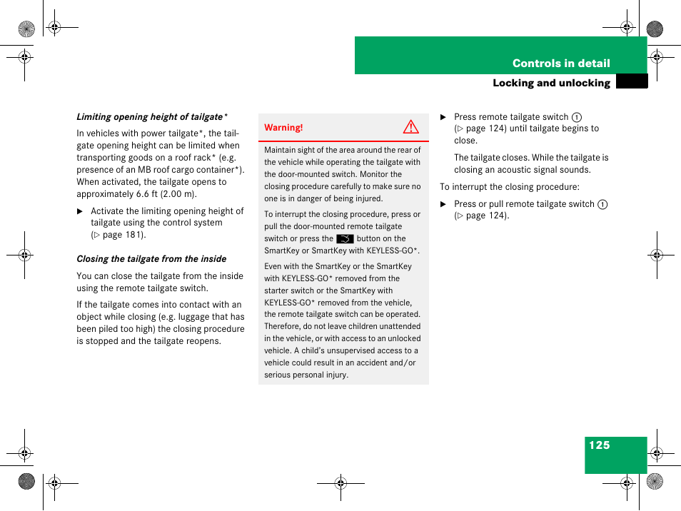 Mercedes-Benz GL-Class 2008 Owners Manual User Manual | Page 126 / 601