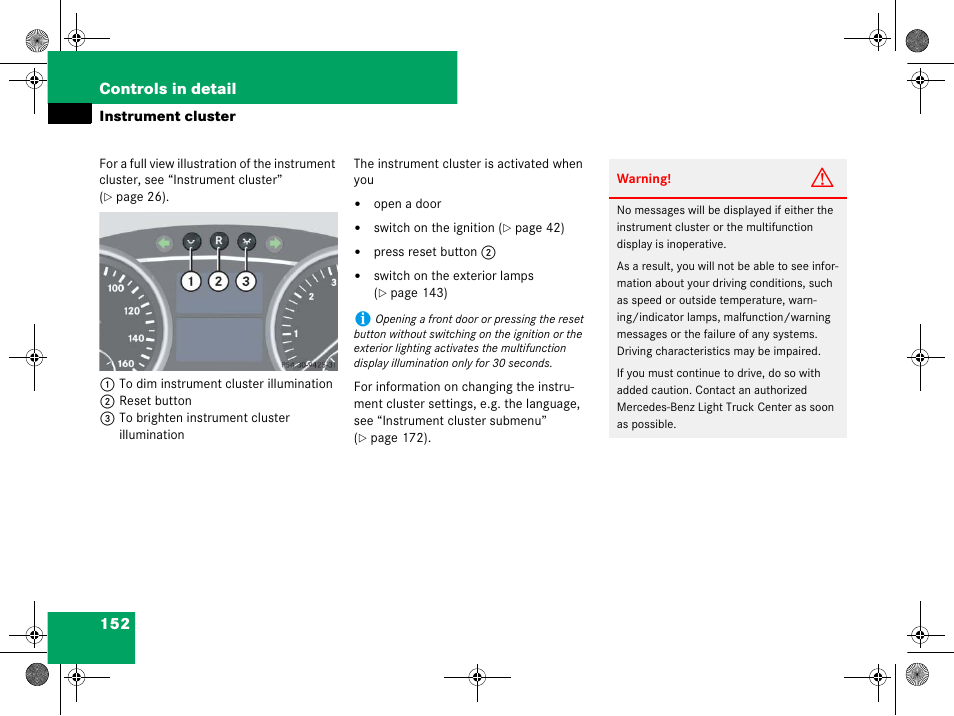 Instrument cluster | Mercedes-Benz GL-Class 2008 Owners Manual User Manual | Page 153 / 601