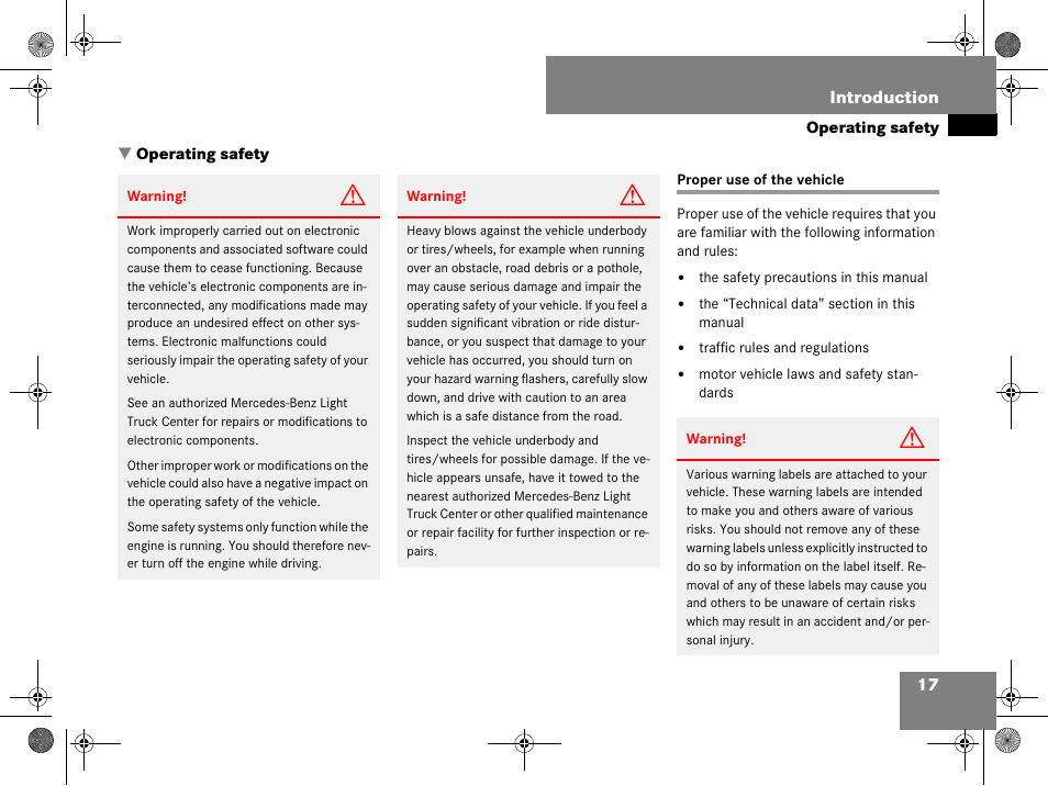 Operating safety, Proper use of the vehicle | Mercedes-Benz GL-Class 2008 Owners Manual User Manual | Page 18 / 601