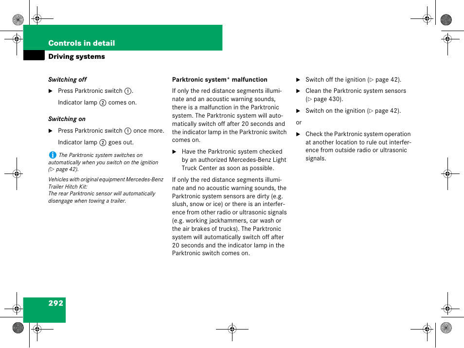 292 controls in detail | Mercedes-Benz GL-Class 2008 Owners Manual User Manual | Page 293 / 601
