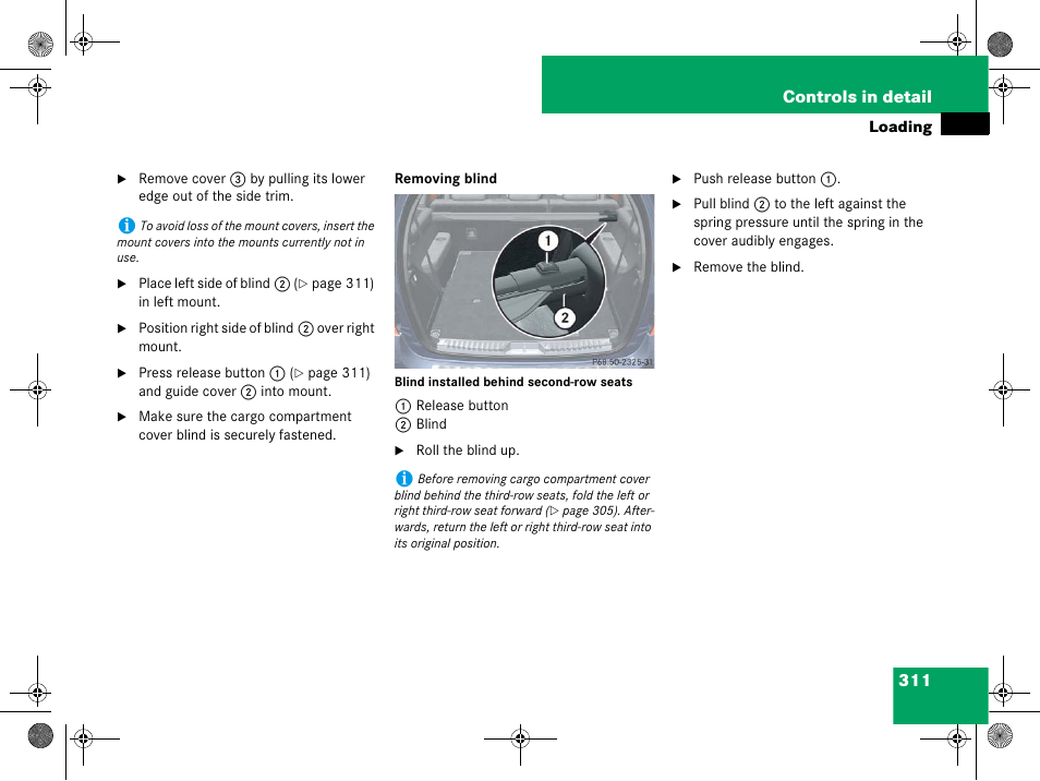 Blind | Mercedes-Benz GL-Class 2008 Owners Manual User Manual | Page 312 / 601