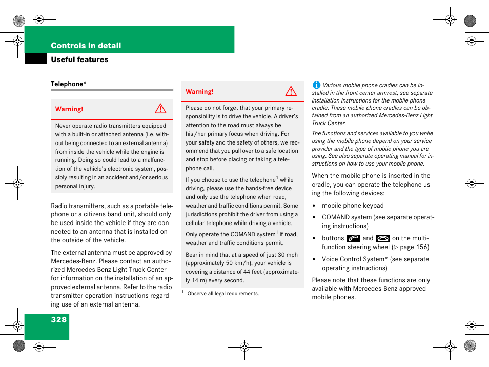 Telephone, 328 controls in detail | Mercedes-Benz GL-Class 2008 Owners Manual User Manual | Page 329 / 601