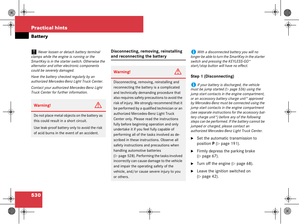 Battery, vehicle:disconnecting and connecting | Mercedes-Benz GL-Class 2008 Owners Manual User Manual | Page 531 / 601