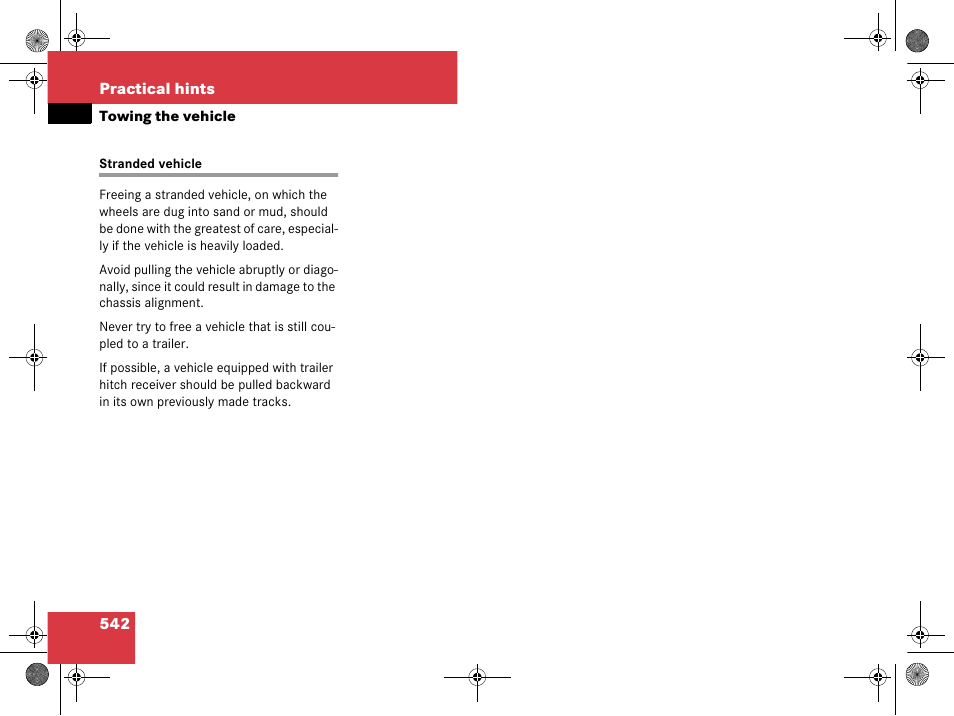 Towing the vehicle, Stranded vehicle | Mercedes-Benz GL-Class 2008 Owners Manual User Manual | Page 543 / 601