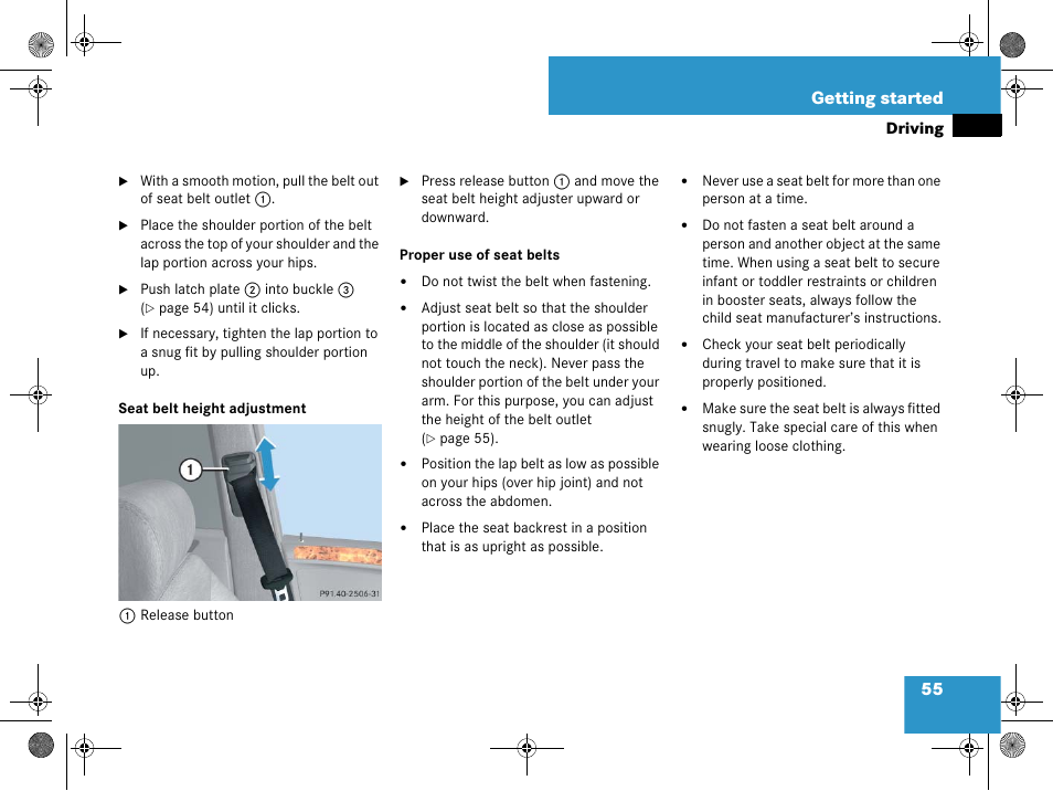 55 getting started | Mercedes-Benz GL-Class 2008 Owners Manual User Manual | Page 56 / 601