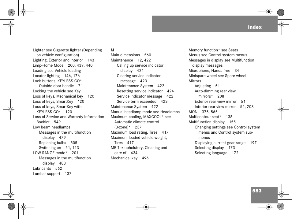 Mercedes-Benz GL-Class 2008 Owners Manual User Manual | Page 584 / 601