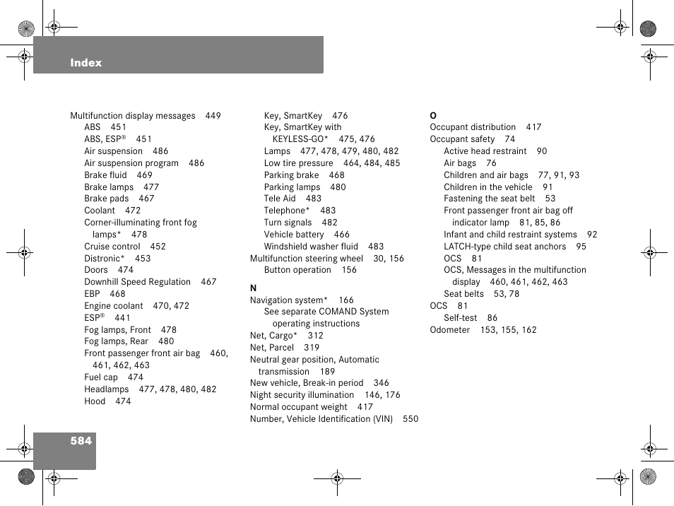 Mercedes-Benz GL-Class 2008 Owners Manual User Manual | Page 585 / 601