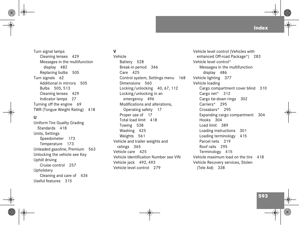 Mercedes-Benz GL-Class 2008 Owners Manual User Manual | Page 594 / 601