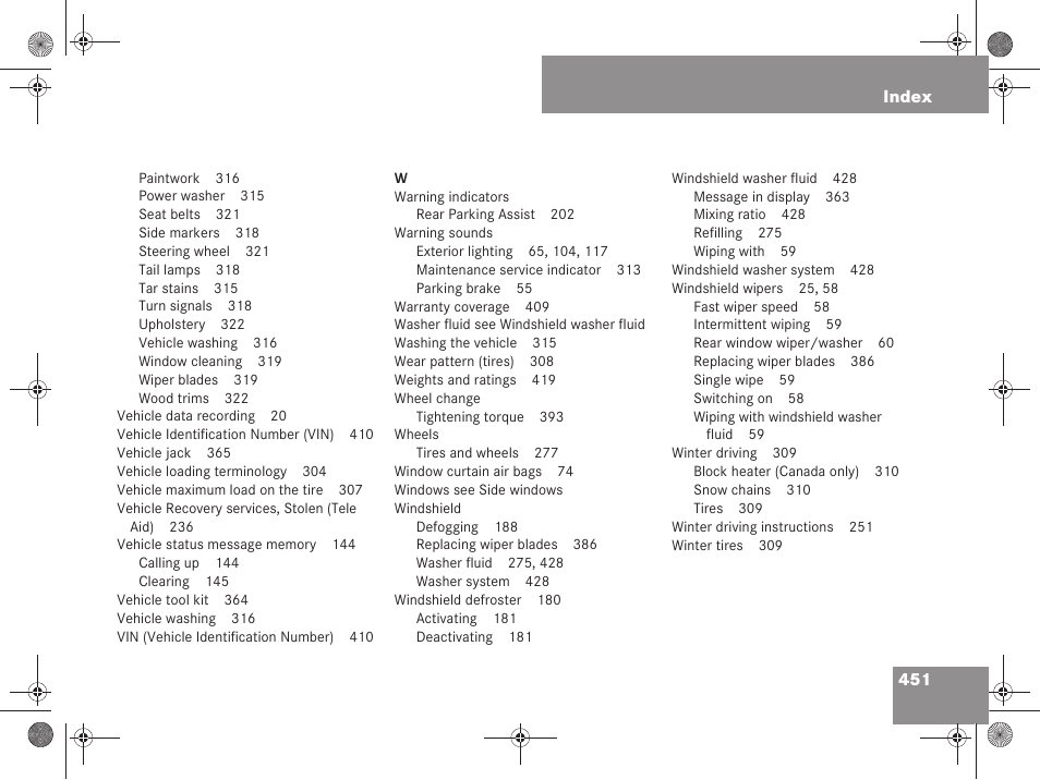 Mercedes-Benz G-Class 2008 Owners Manual User Manual | Page 452 / 457