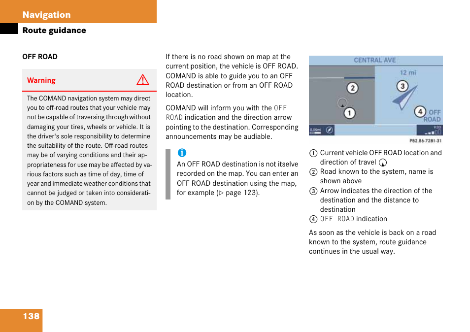 138 navigation | Mercedes-Benz G-Class 2008 COMAND Manual User Manual | Page 138 / 192