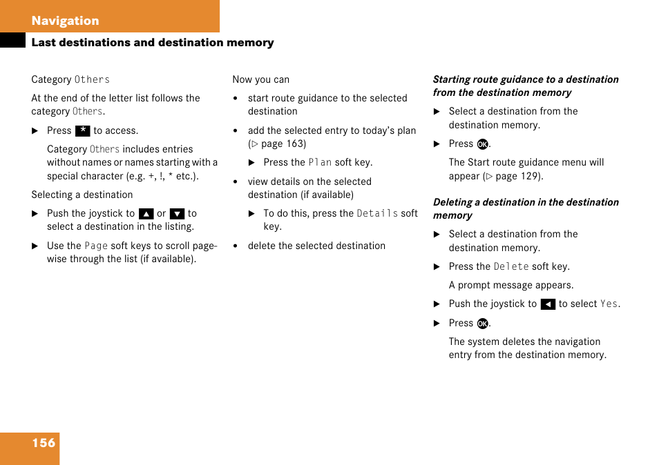 156 navigation | Mercedes-Benz G-Class 2008 COMAND Manual User Manual | Page 156 / 192