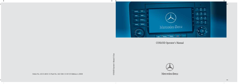 Comand operator’s manual | Mercedes-Benz G-Class 2008 COMAND Manual User Manual | Page 192 / 192