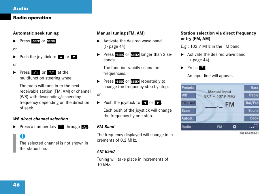Tuning, 46 audio | Mercedes-Benz G-Class 2008 COMAND Manual User Manual | Page 46 / 192