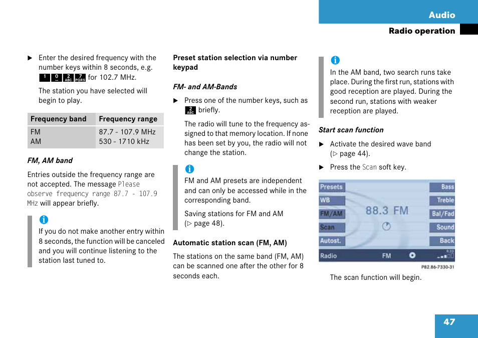 47 audio | Mercedes-Benz G-Class 2008 COMAND Manual User Manual | Page 47 / 192