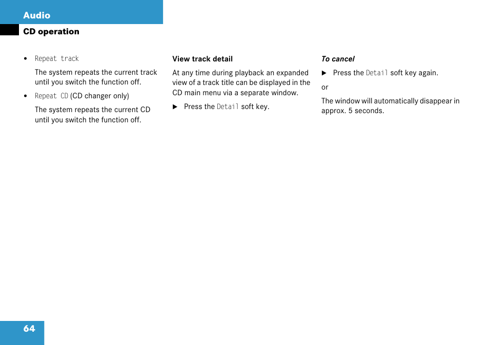 64 audio | Mercedes-Benz G-Class 2008 COMAND Manual User Manual | Page 64 / 192