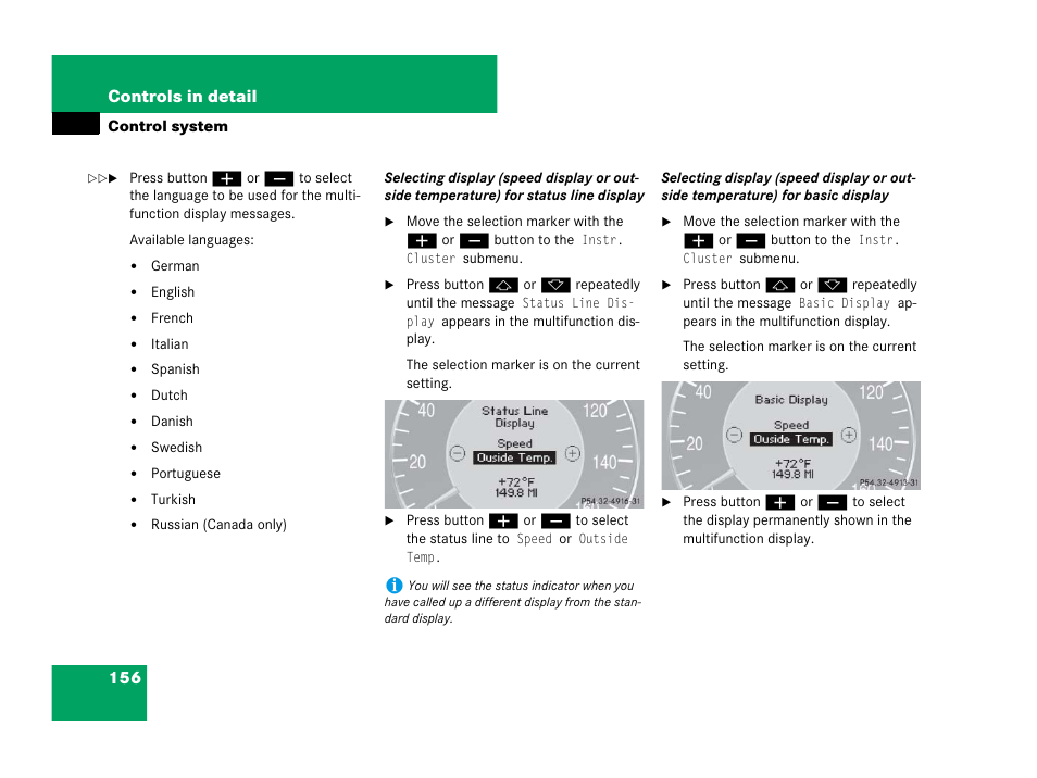 156 controls in detail | Mercedes-Benz CLS-Class 2008 Owners Manual User Manual | Page 157 / 481