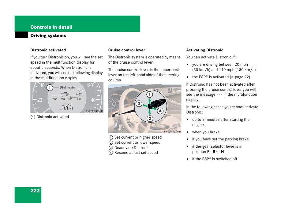 222 controls in detail | Mercedes-Benz CLS-Class 2008 Owners Manual User Manual | Page 223 / 481