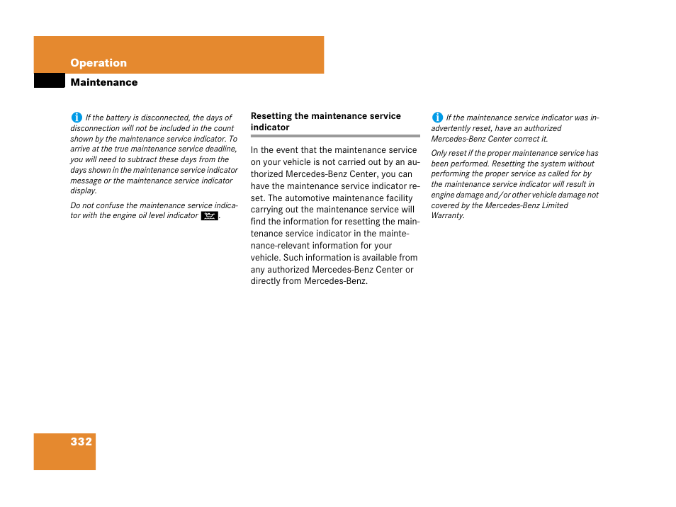 Maintenance:resetting service indicator, Resetting the maintenance service indicator | Mercedes-Benz CLS-Class 2008 Owners Manual User Manual | Page 333 / 481