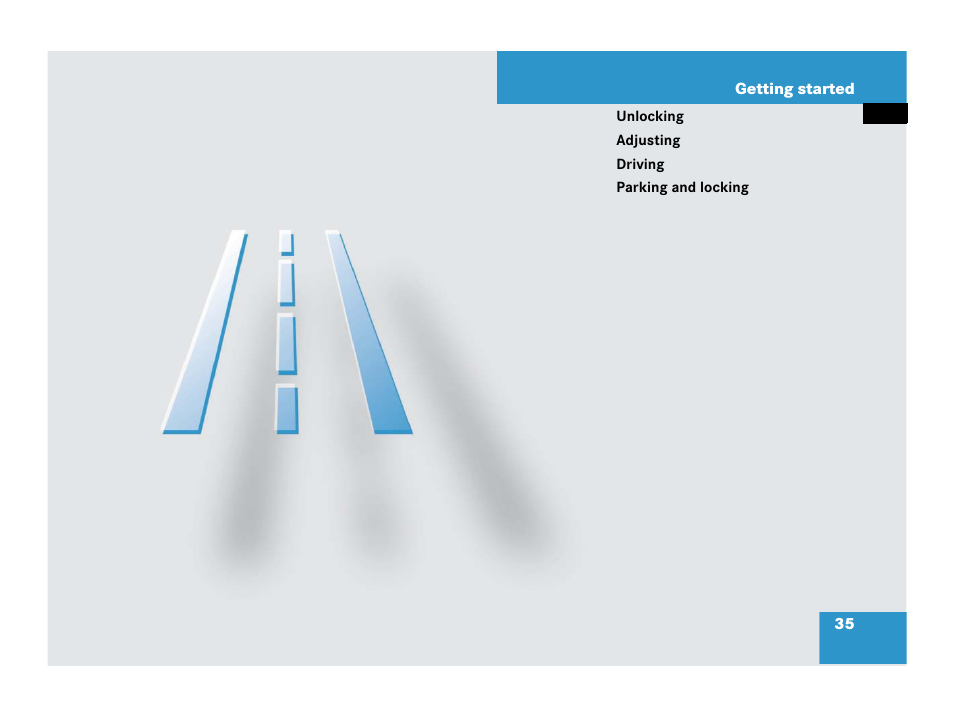 Getting started | Mercedes-Benz CLS-Class 2008 Owners Manual User Manual | Page 36 / 481