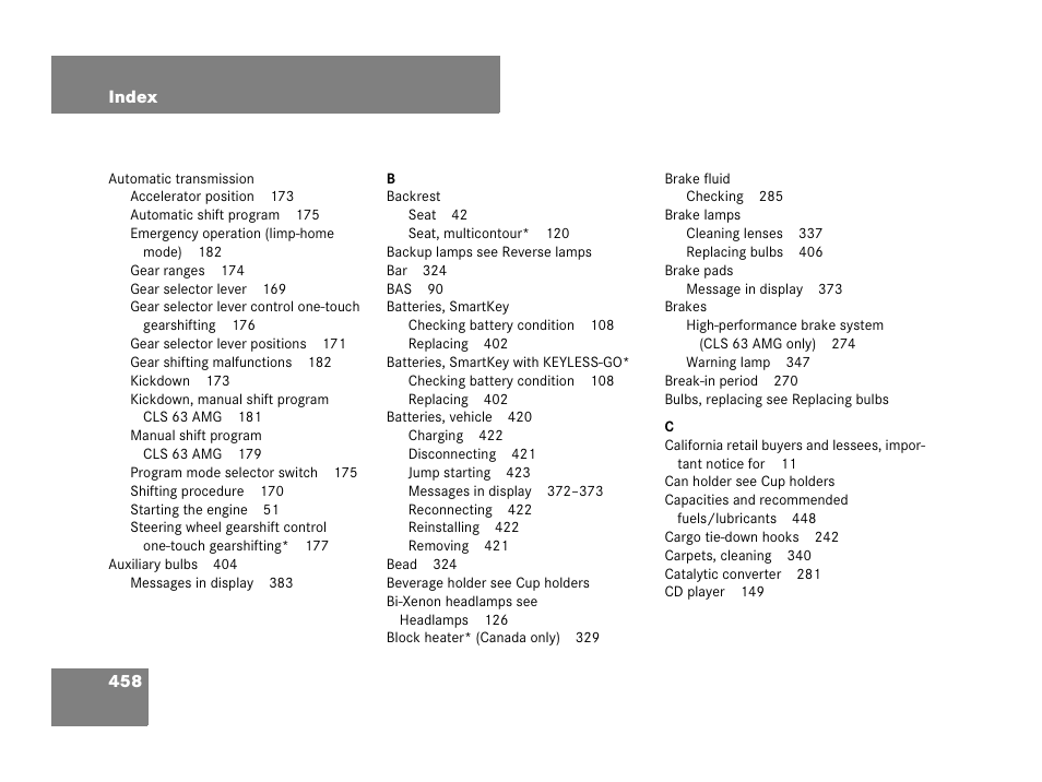 Mercedes-Benz CLS-Class 2008 Owners Manual User Manual | Page 459 / 481