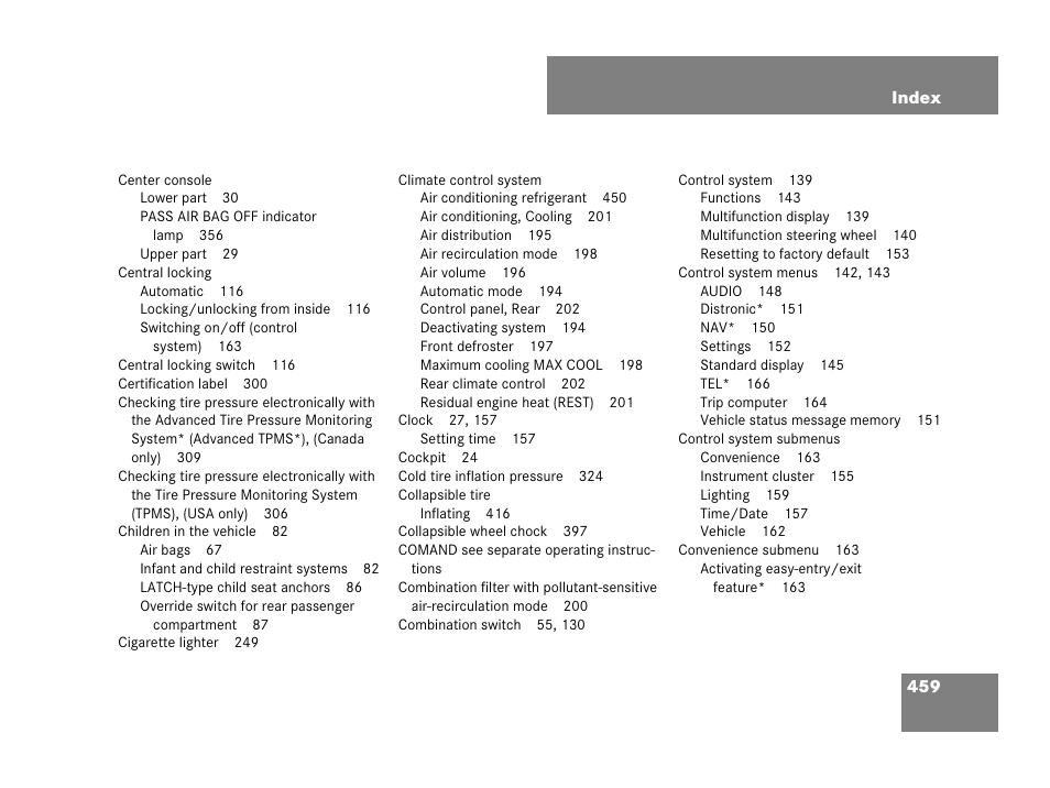 Mercedes-Benz CLS-Class 2008 Owners Manual User Manual | Page 460 / 481