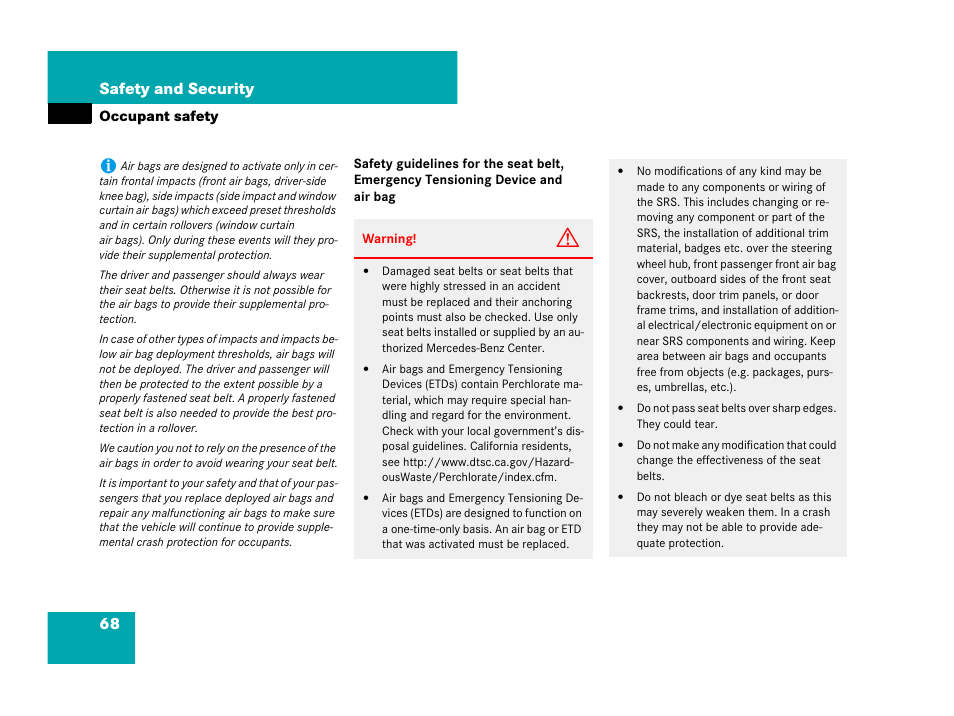 Mercedes-Benz CLS-Class 2008 Owners Manual User Manual | Page 69 / 481