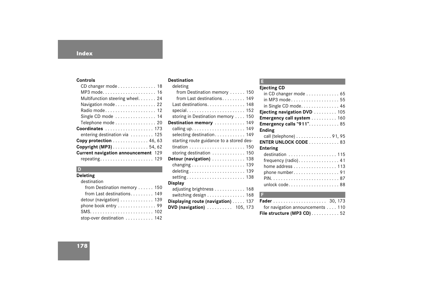 Mercedes-Benz E-Class 2008 COMAND Manual User Manual | Page 178 / 186