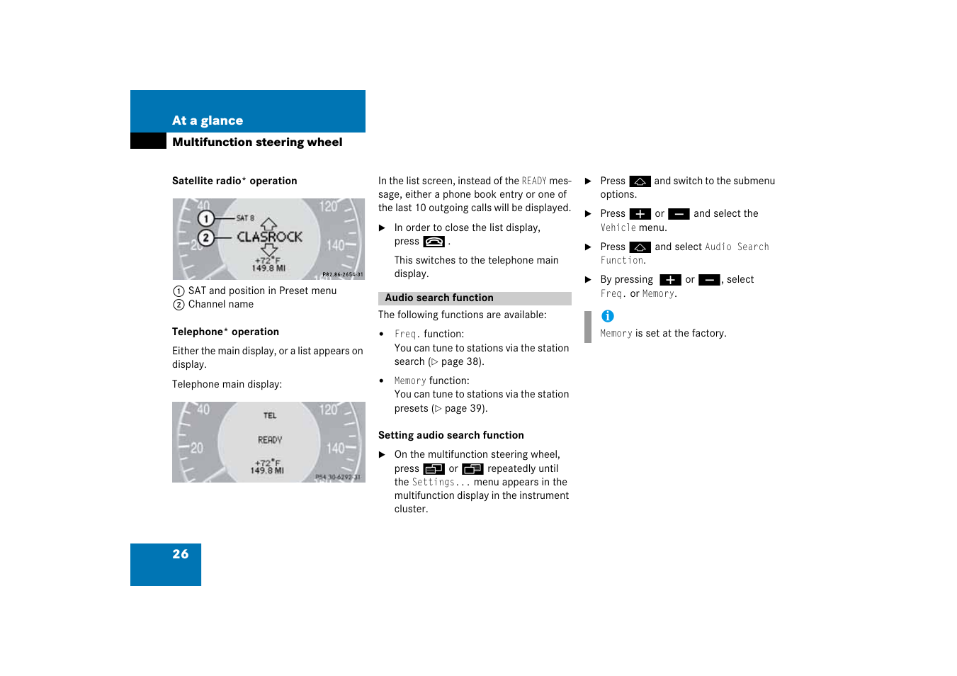 Audio search function | Mercedes-Benz E-Class 2008 COMAND Manual User Manual | Page 26 / 186
