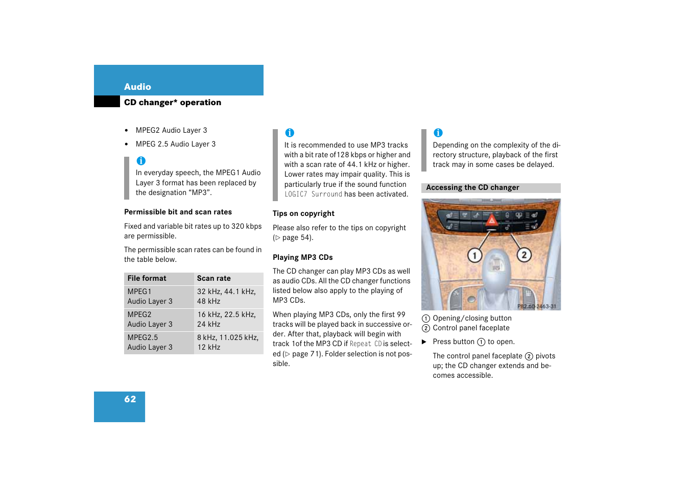 Accessing the cd changer | Mercedes-Benz E-Class 2008 COMAND Manual User Manual | Page 62 / 186