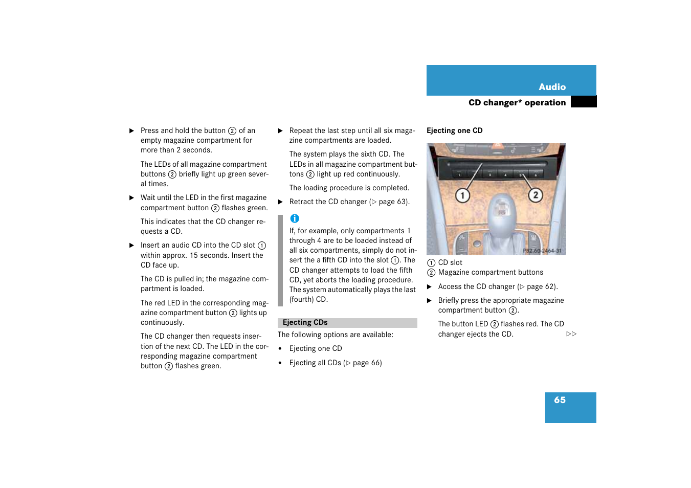 Ejecting cds | Mercedes-Benz E-Class 2008 COMAND Manual User Manual | Page 65 / 186