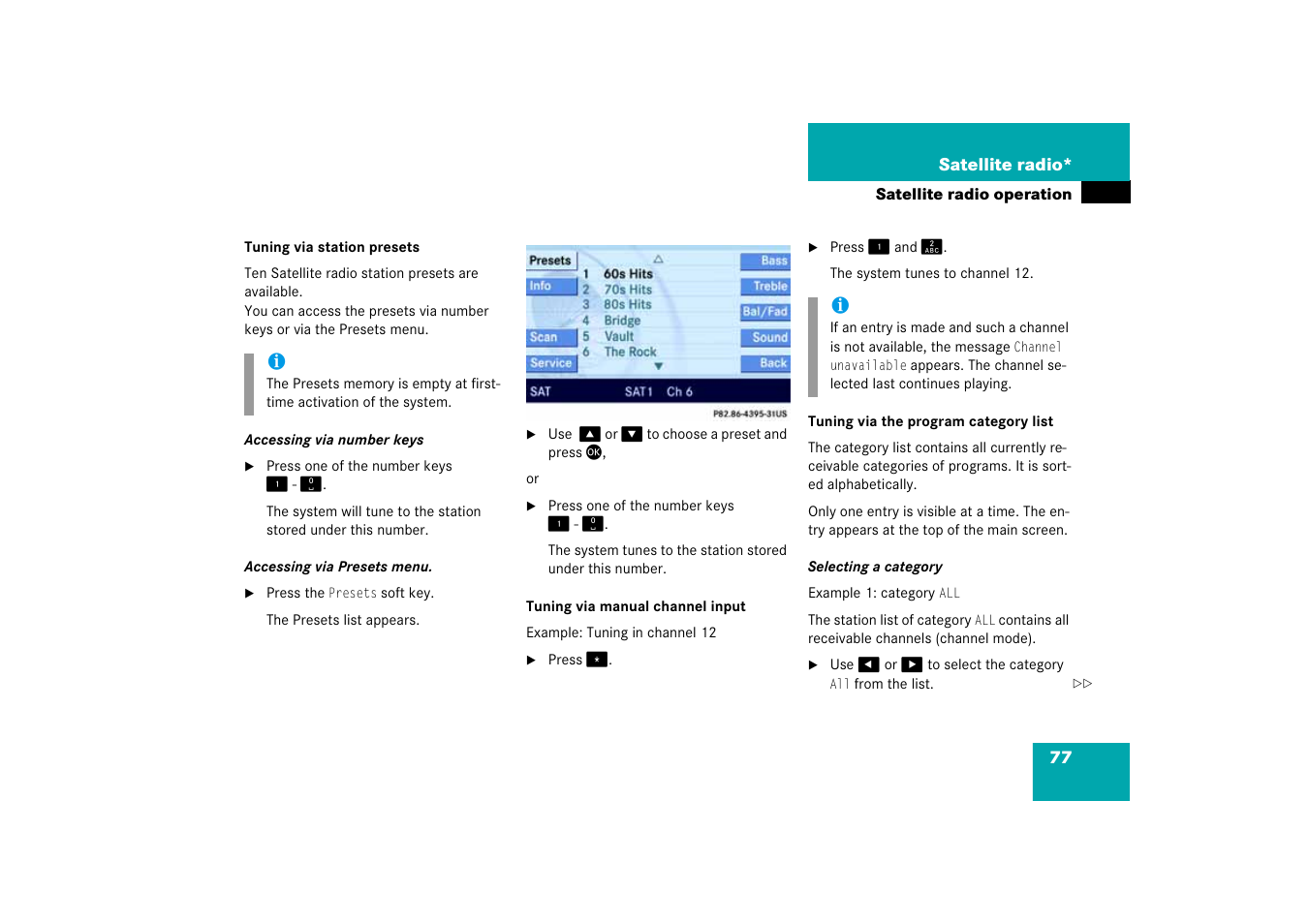 Mode), Tuning via the program category list | Mercedes-Benz E-Class 2008 COMAND Manual User Manual | Page 77 / 186