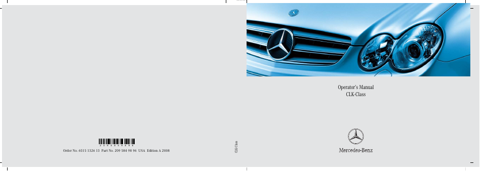 Mercedes-Benz CLK-Class 2008 Owners Manual User Manual | 521 pages