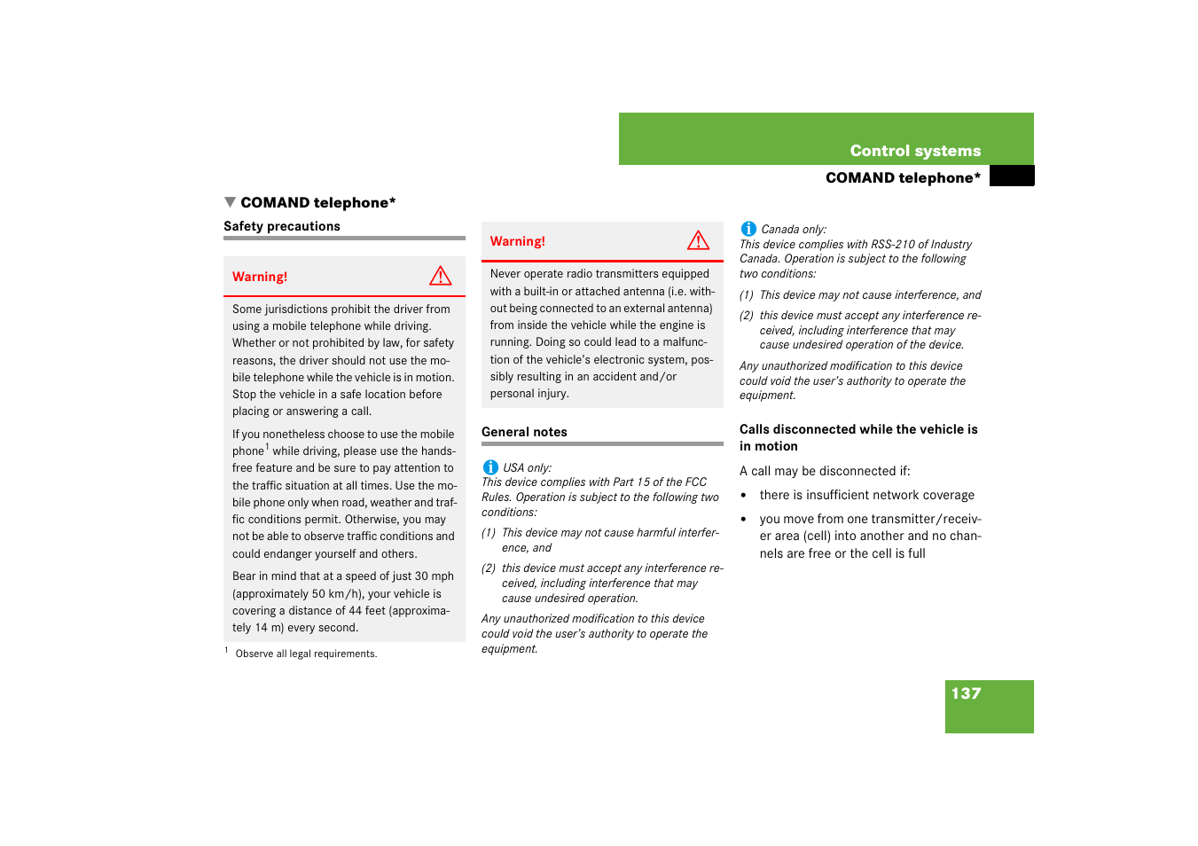 Mercedes-Benz CL-Class 2008 Owners Manual User Manual | Page 138 / 769