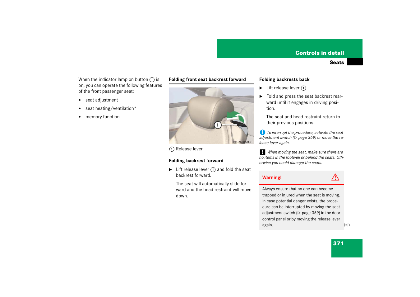 Mercedes-Benz CL-Class 2008 Owners Manual User Manual | Page 372 / 769