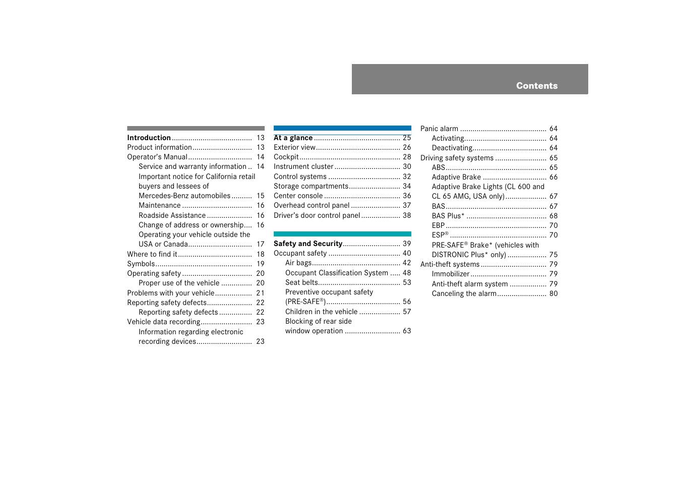 Mercedes-Benz CL-Class 2008 Owners Manual User Manual | Page 4 / 769