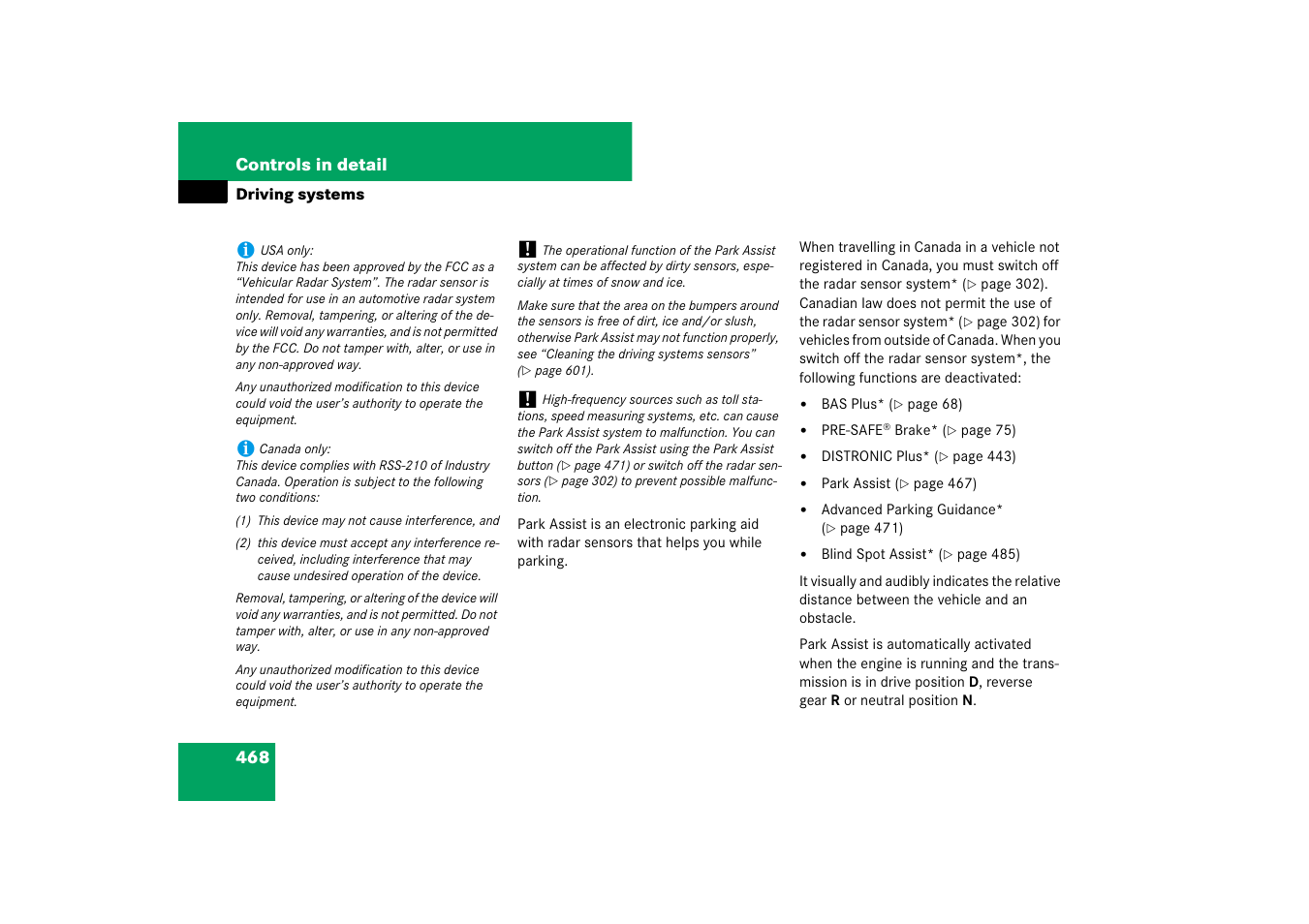 Mercedes-Benz CL-Class 2008 Owners Manual User Manual | Page 469 / 769