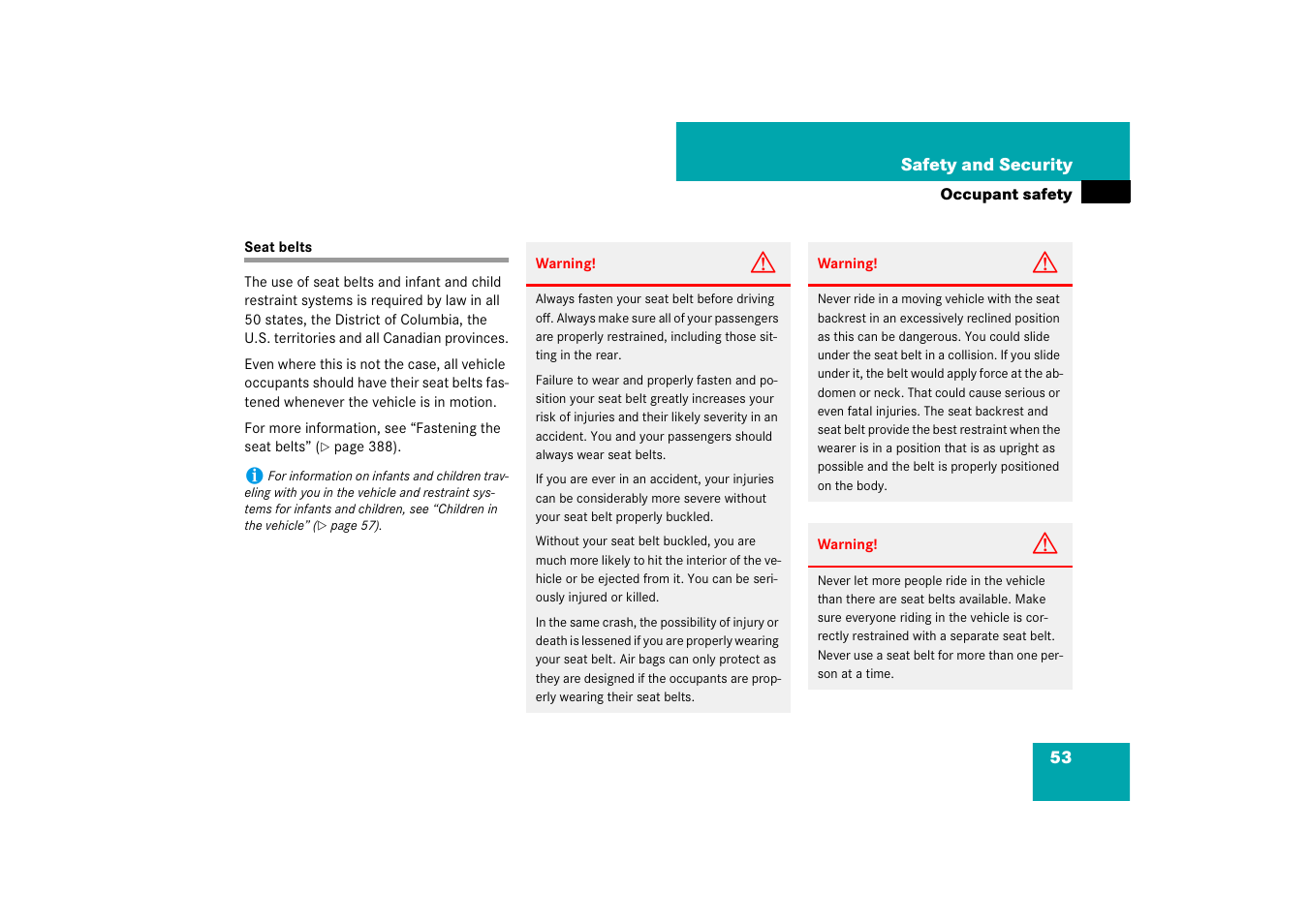 Mercedes-Benz CL-Class 2008 Owners Manual User Manual | Page 54 / 769