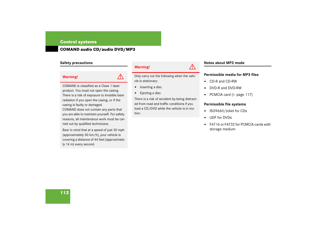 Mercedes-Benz CL-Class 2008 COMAND Manual User Manual | Page 113 / 769