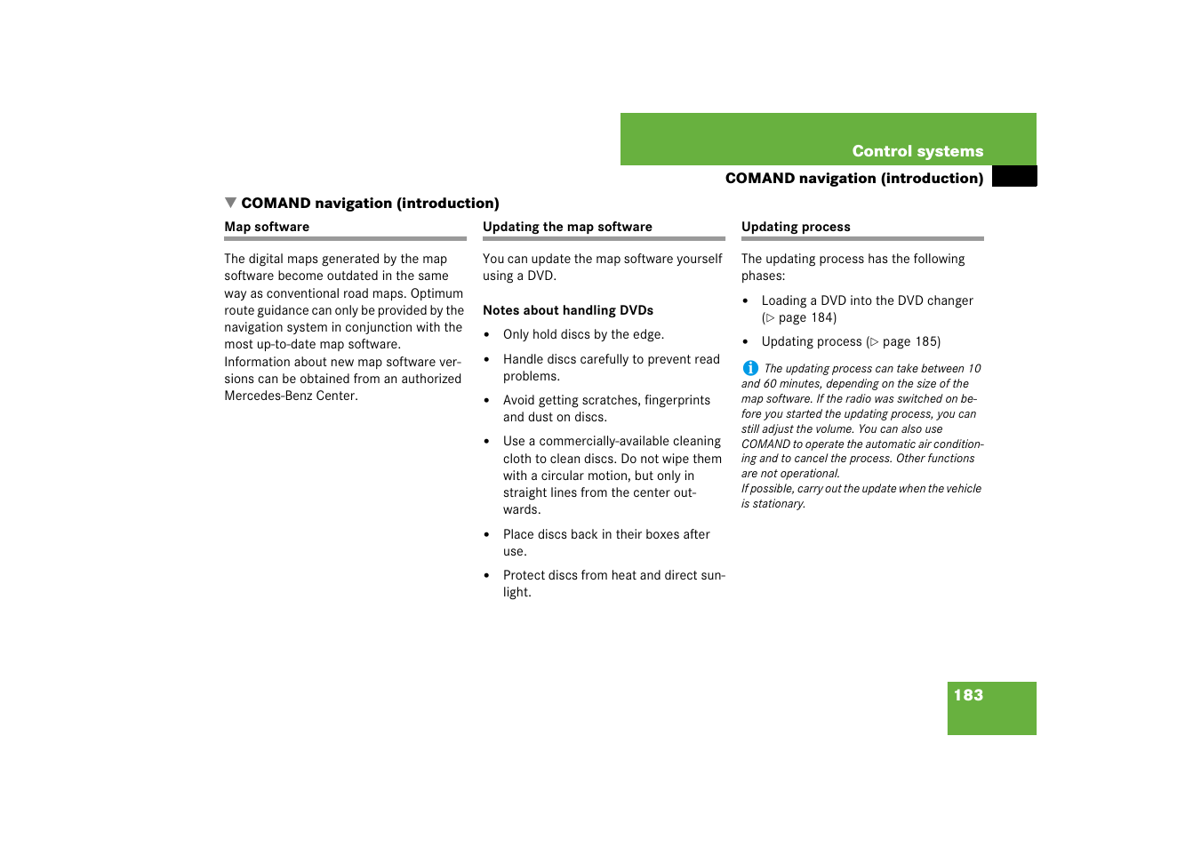 Mercedes-Benz CL-Class 2008 COMAND Manual User Manual | Page 184 / 769